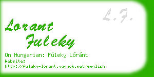 lorant fuleky business card