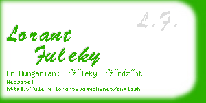 lorant fuleky business card